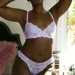 Savage X FENTY Lace Cheeky Lavender Panty Size Large